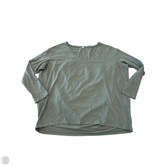 Athletic Top Long Sleeve Crewneck By Lululemon In Green, Size: L
