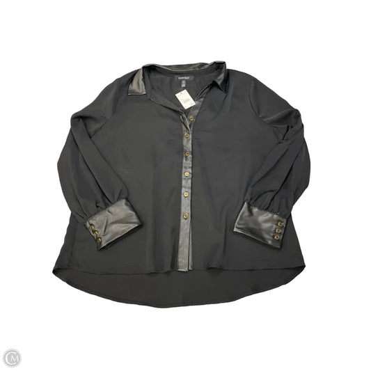 Blouse Long Sleeve By Ellen Tracy In Black, Size: Xl