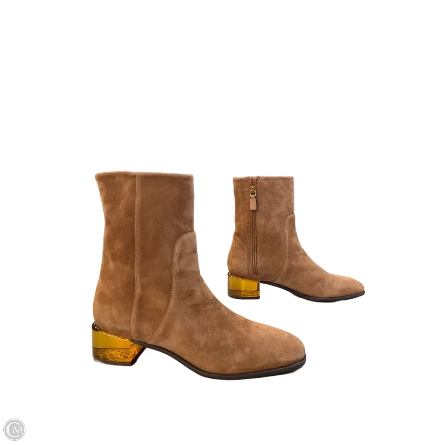 Boots Designer By Stuart Weitzman In Brown, Size: 7.5