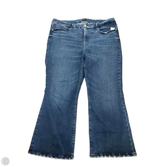 Jeans Flared By Good American In Blue Denim, Size: 20