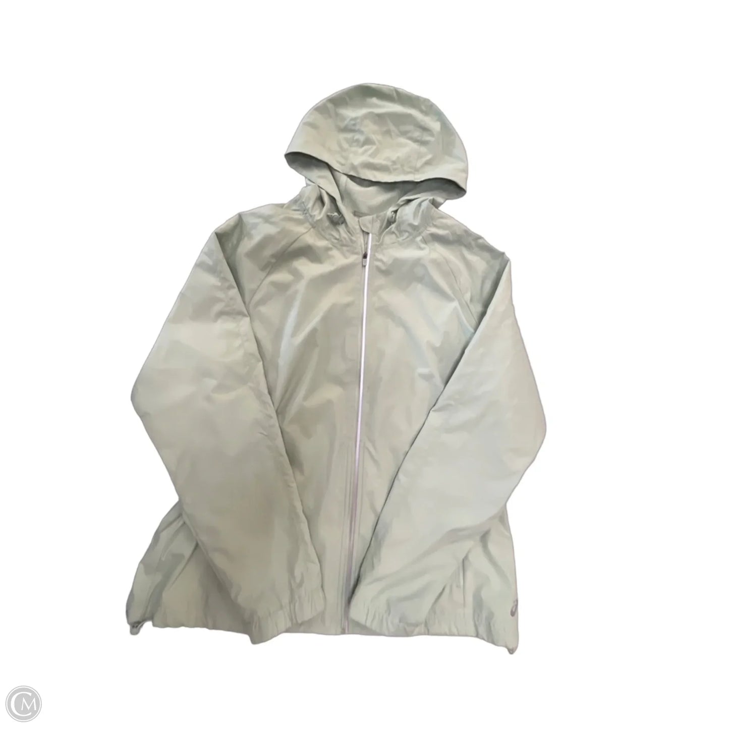 Jacket Windbreaker By Asics In Green, Size: M