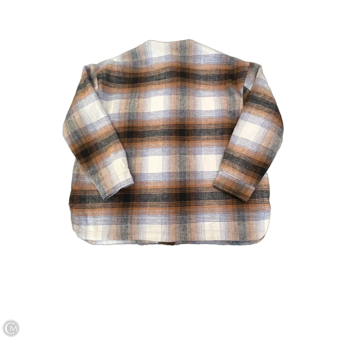 Jacket Shirt By Elan In Plaid Pattern, Size: S
