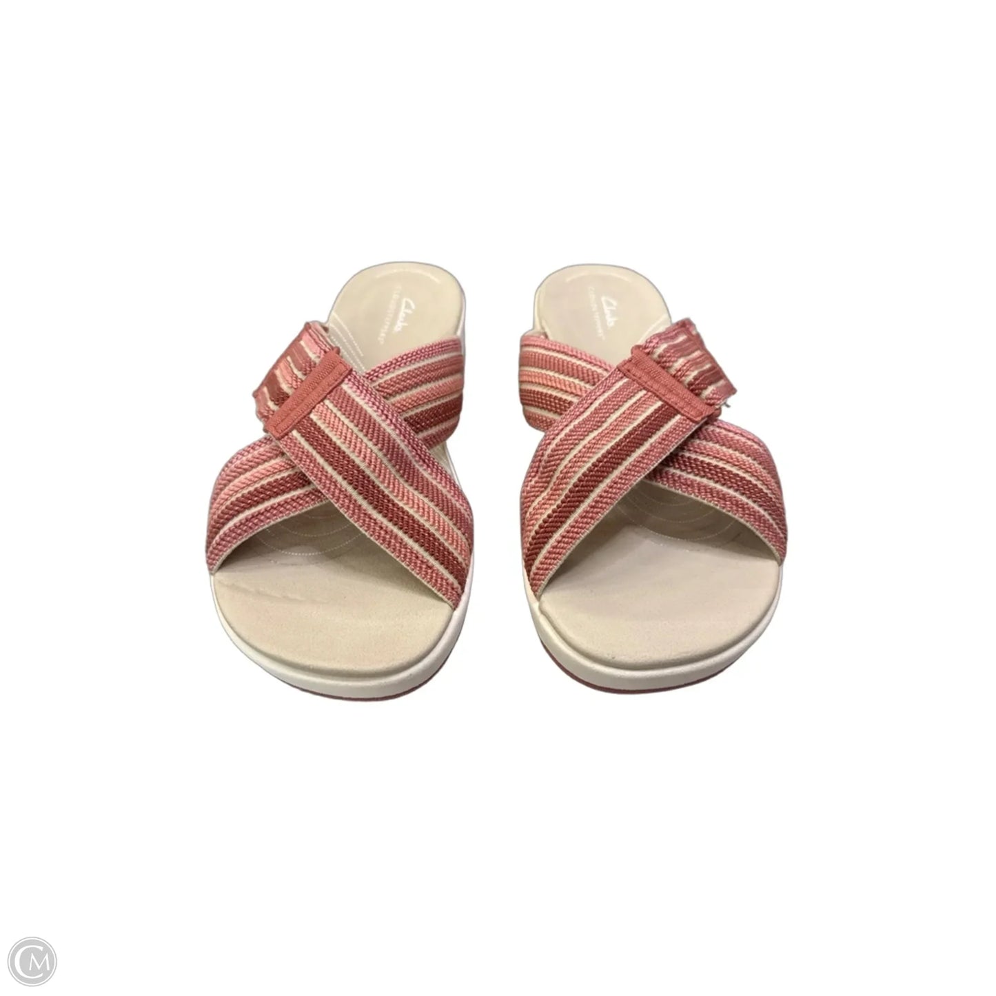 Sandals Flats By Clarks In Grey & Pink, Size: 10
