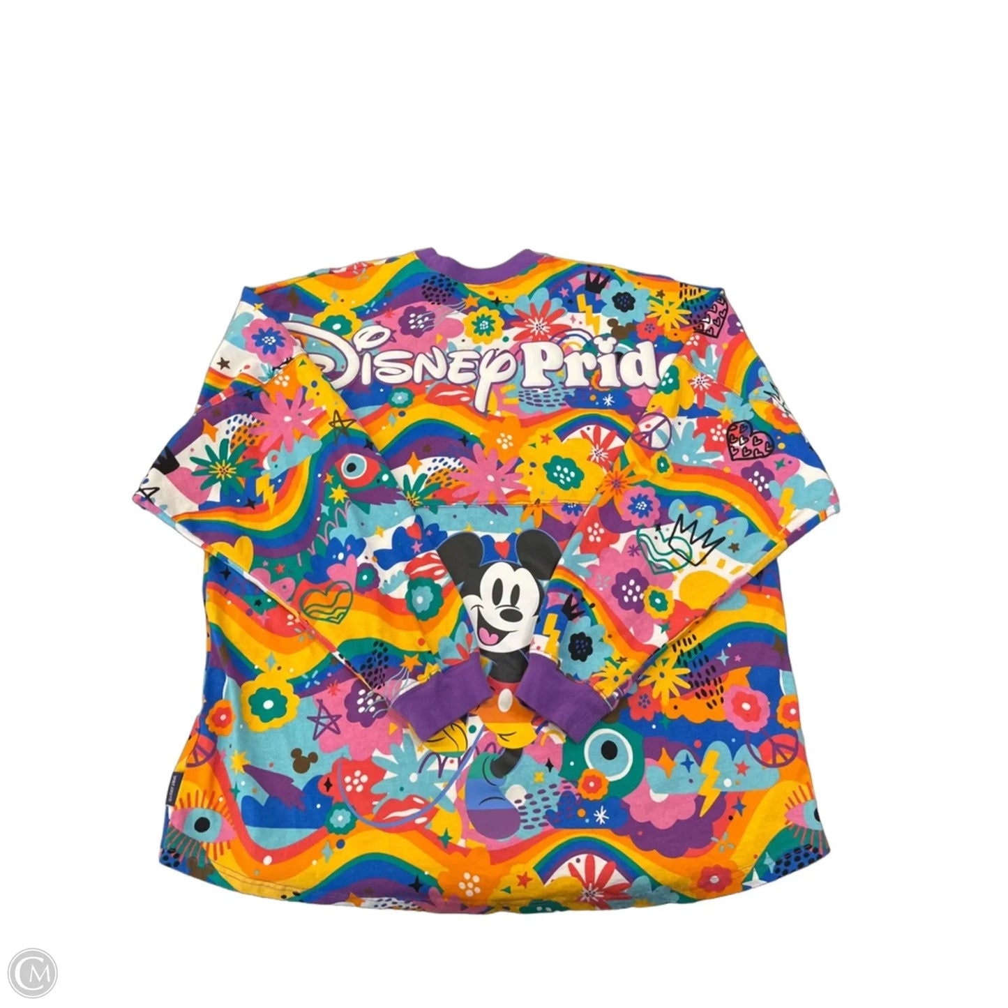 Top Long Sleeve By Disney In Rainbow Print, Size: Xl