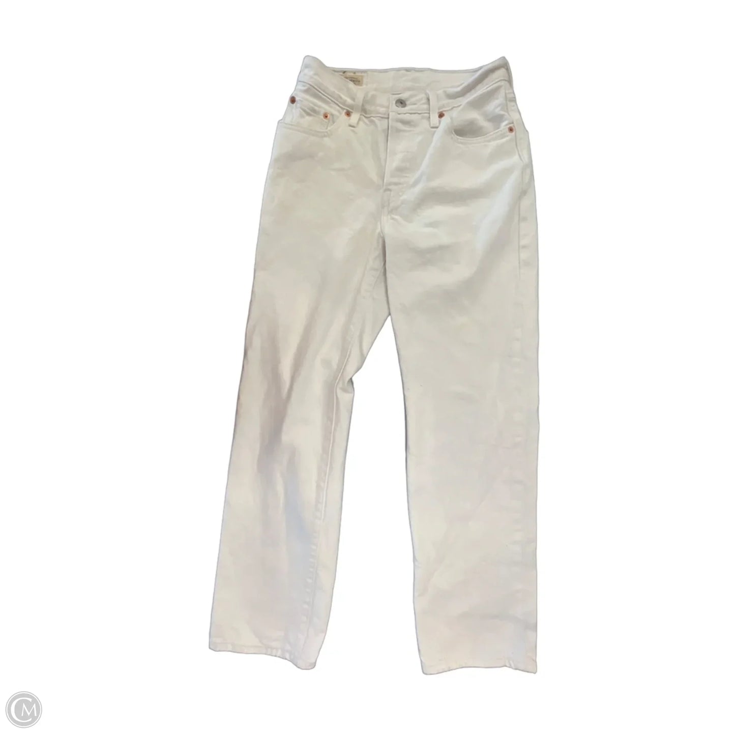 Jeans Straight By Levis In Cream Denim, Size: 0p