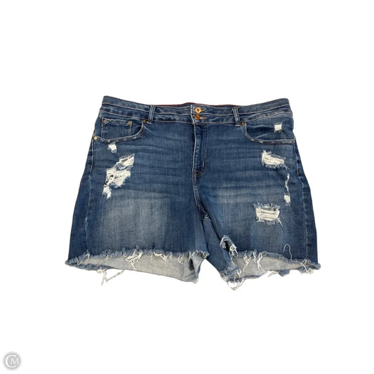 Shorts By Edgely In Blue Denim, Size: 3x