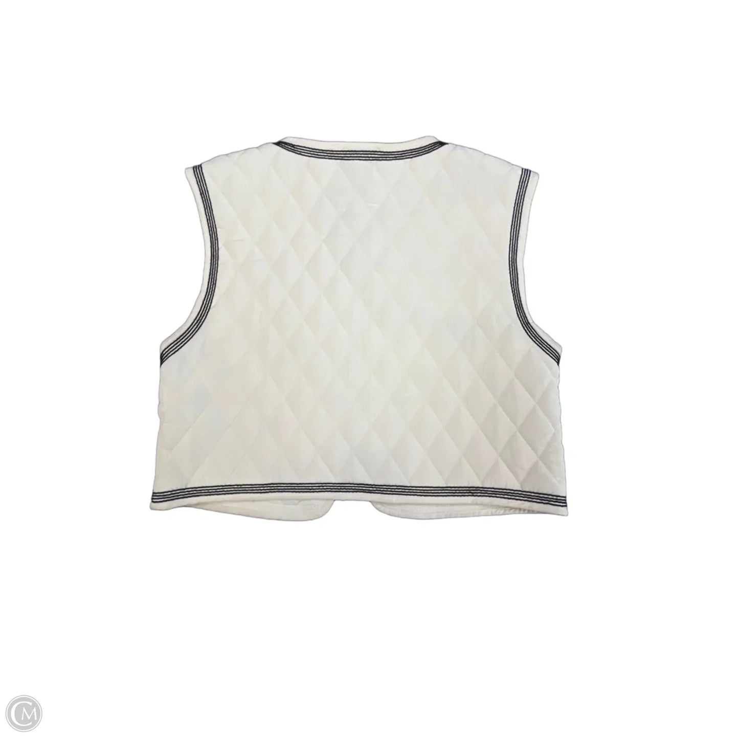 Vest Puffer & Quilted By Mable In Black & Cream, Size: L