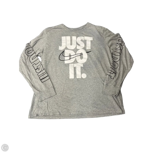 Top Long Sleeve By Nike Apparel In Grey, Size: Xl