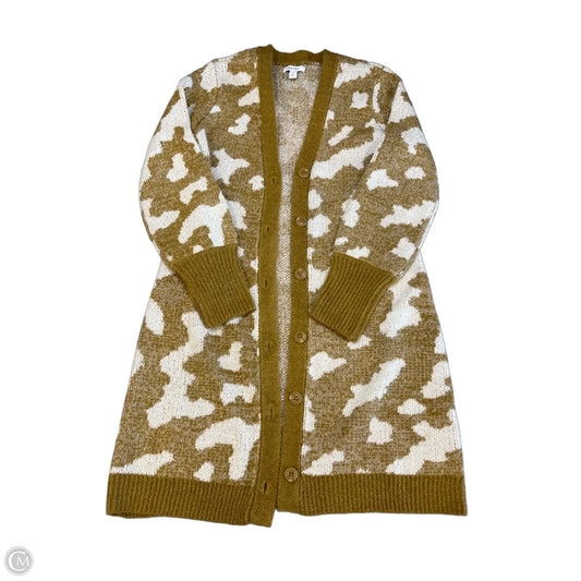 Sweater Cardigan By Nine West In Tan & White, Size: S
