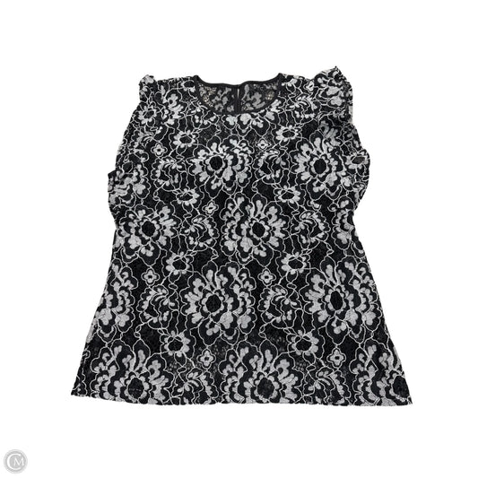 Blouse Short Sleeve By White House Black Market In Black & White, Size: M