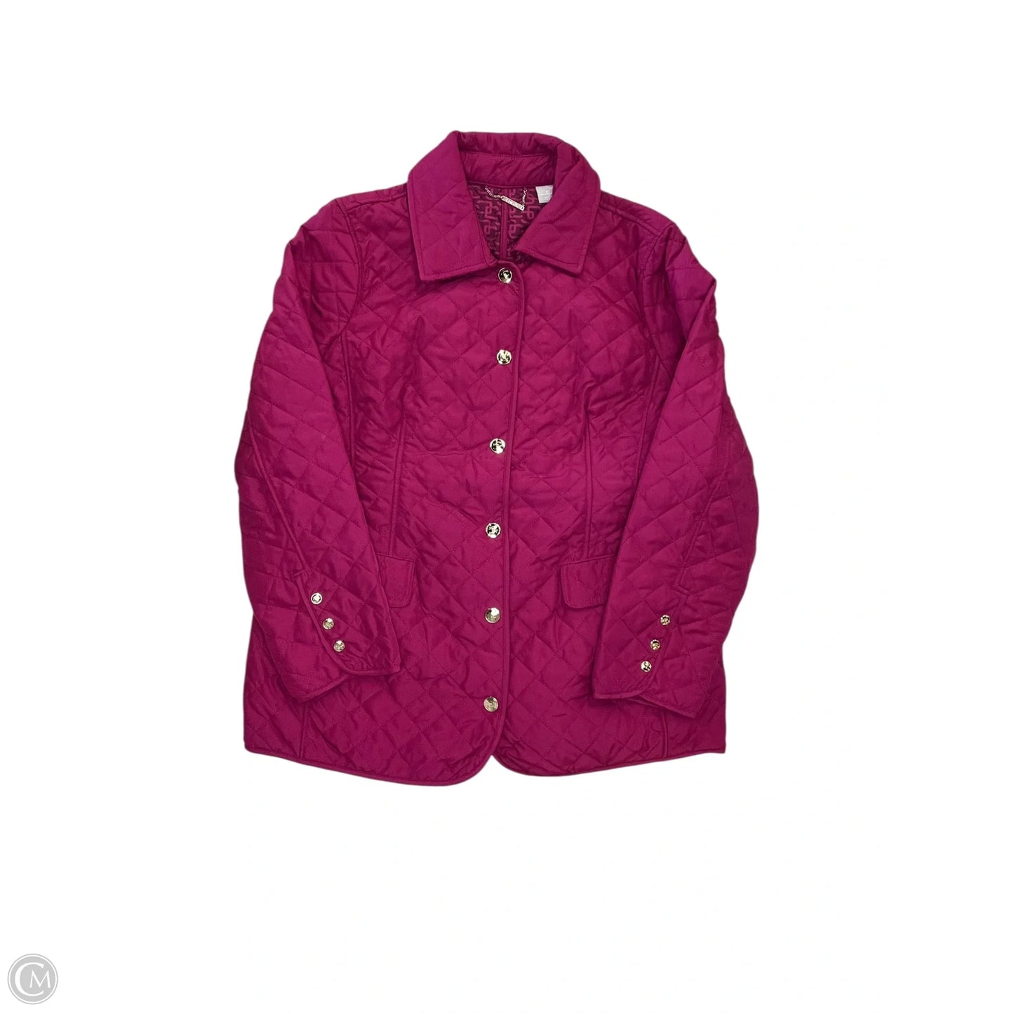 Jacket Puffer & Quilted By Chicos In Pink, Size: L