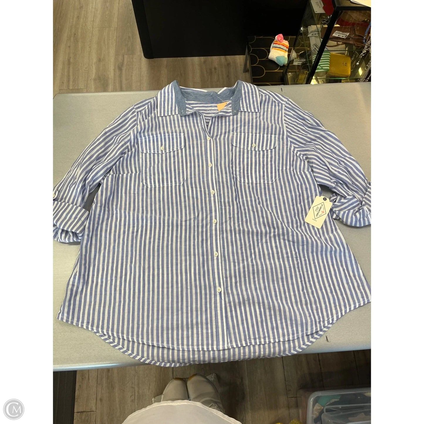 Top 3/4 Sleeve By St Johns Bay In Blue, Size: 2x