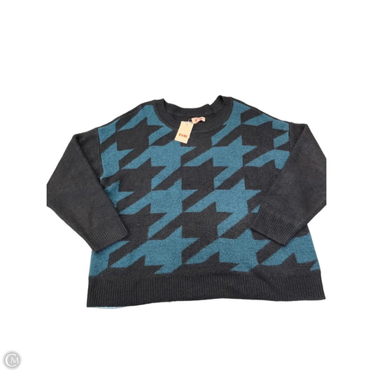 Sweater By Evri In Black & Blue, Size: 2x
