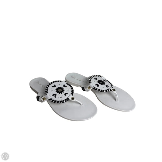 Sandals Flats By Jack Rogers In Black & White, Size: 6