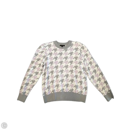 Sweater By Ann Taylor In Grey & Purple, Size: L