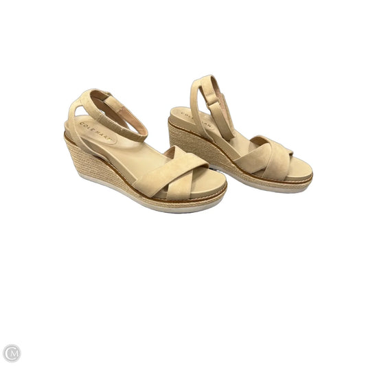 Sandals Heels Wedge By Cole-haan In Beige, Size: 7.5