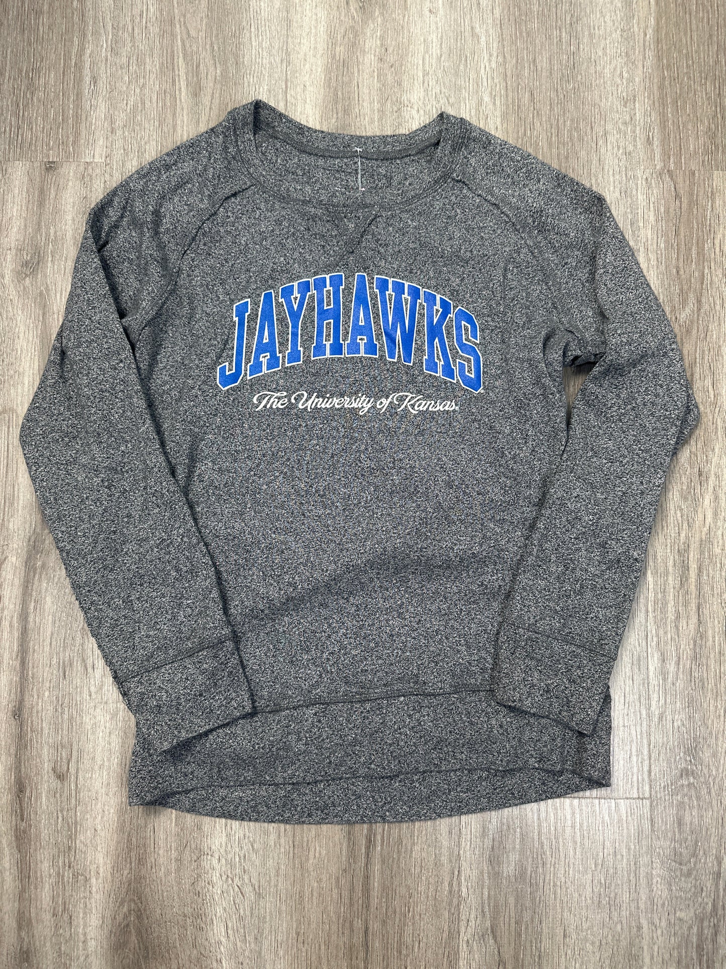 Athletic Top Long Sleeve Crewneck By CAMP DAVID In Grey, Size: L