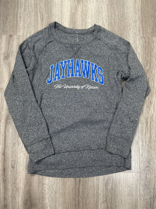 Athletic Top Long Sleeve Crewneck By CAMP DAVID In Grey, Size: L