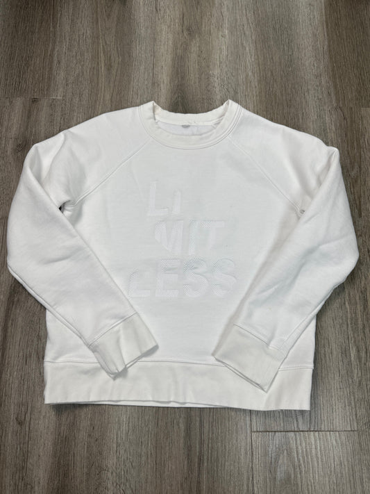 Athletic Sweatshirt Crewneck By Athleta In White, Size: S