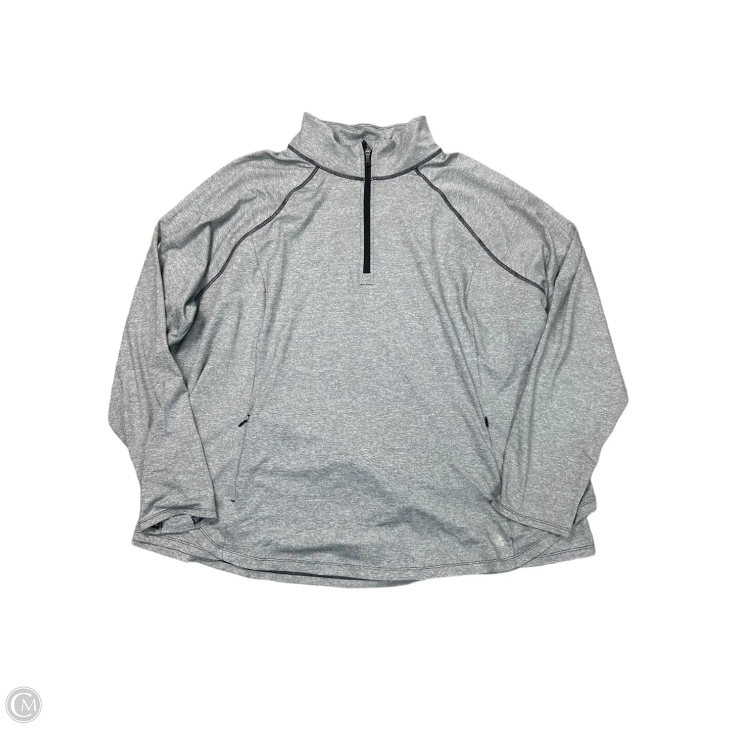 Athletic Top Long Sleeve Collar By Tek Gear In Grey, Size: 4x