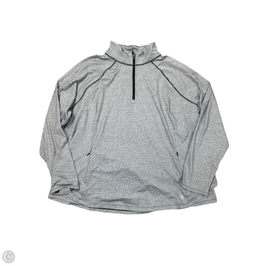 Athletic Top Long Sleeve Collar By Tek Gear In Grey, Size: 4x