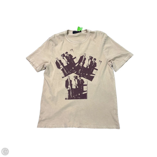 Top Short Sleeve By Junk Food In Tan, Size: M