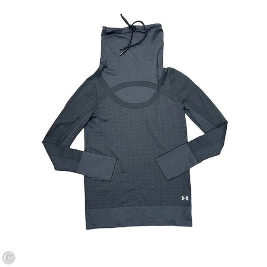 Athletic Top Long Sleeve Collar By Under Armour In Grey, Size: S