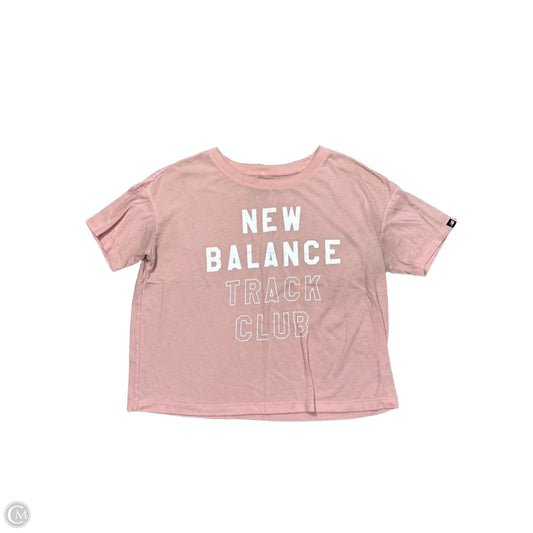 Athletic Top Short Sleeve By New Balance In Pink, Size: S