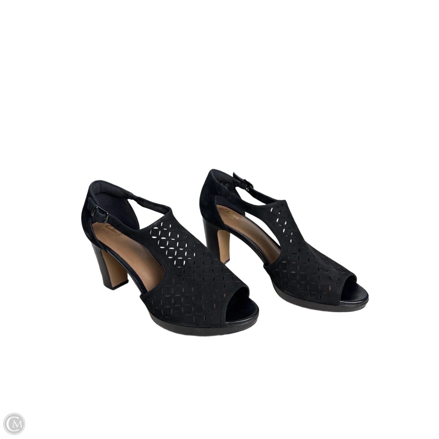 Sandals Heels Block By Clarks In Black, Size: 9.5