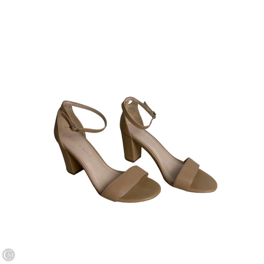 Sandals Heels Block By Kelly And Katie In Tan, Size: 7.5