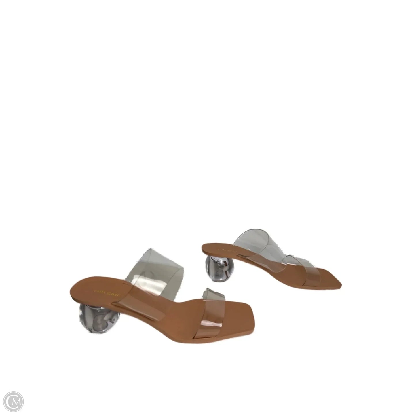 Sandals Heels Block By ULT GAIA  In Clear, Size: 9