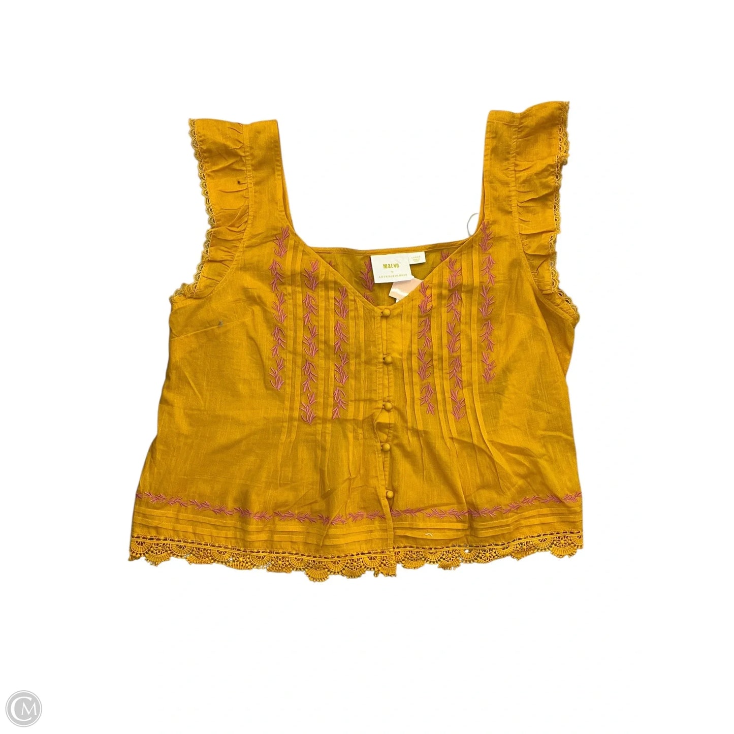 Blouse Sleeveless By Maeve In Yellow, Size: L