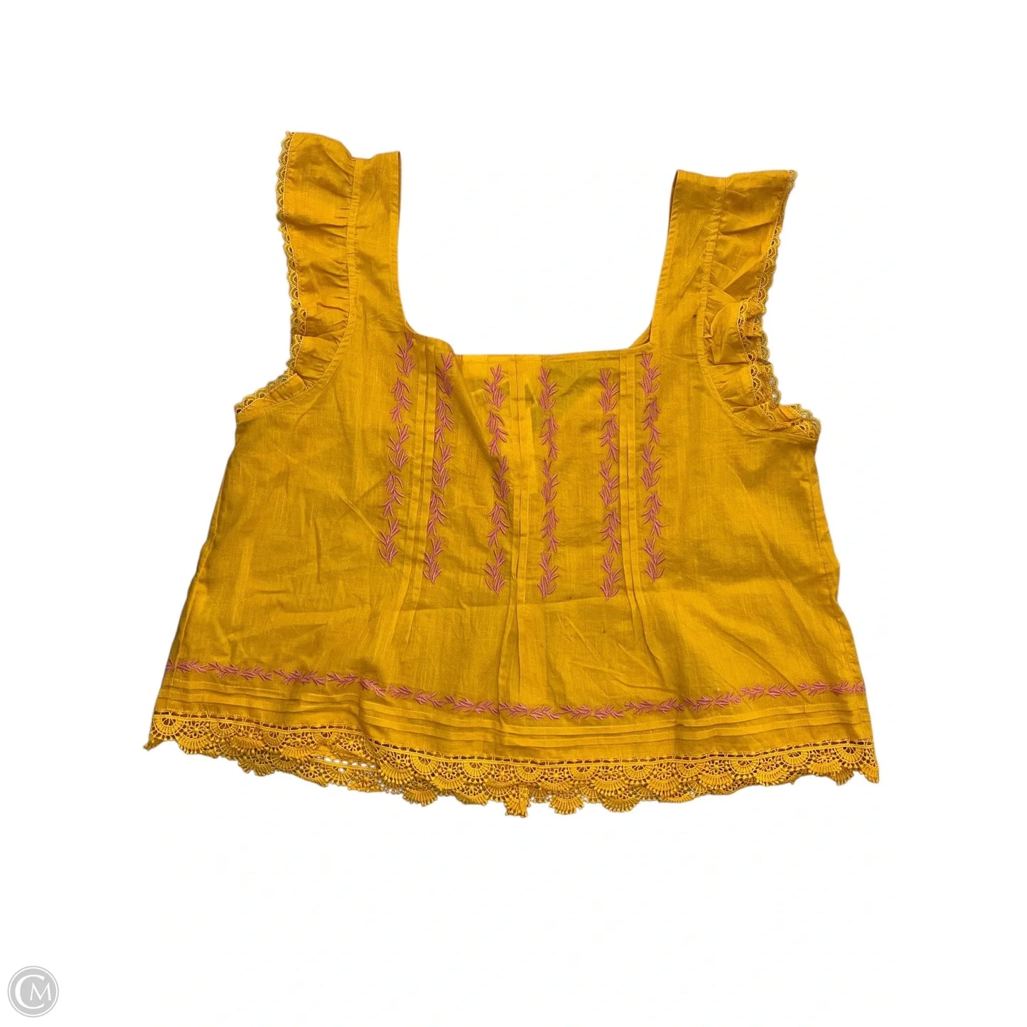 Blouse Sleeveless By Maeve In Yellow, Size: L