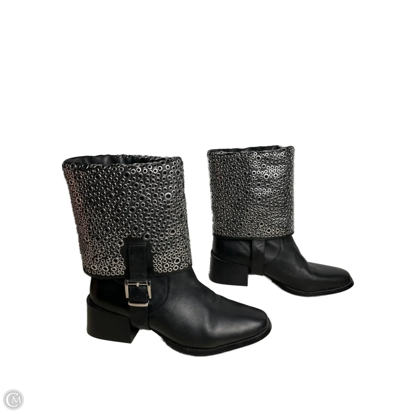 Boots Ankle Heels By Clothes Mentor In Black, Size: 8