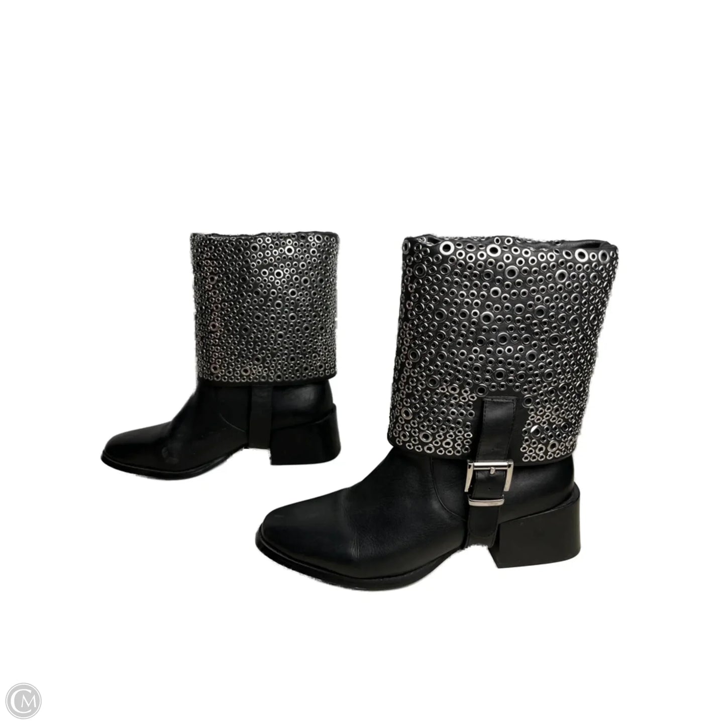 Boots Ankle Heels By Clothes Mentor In Black, Size: 8