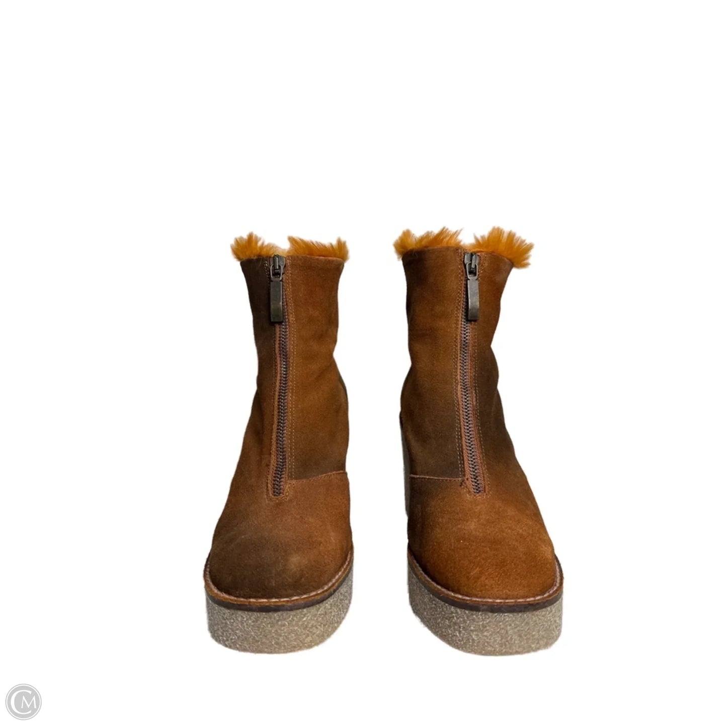 Boots Ankle Heels By MIISTA In Brown, Size: 6.5