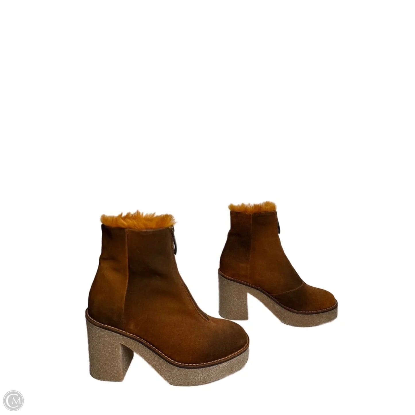 Boots Ankle Heels By MIISTA In Brown, Size: 6.5