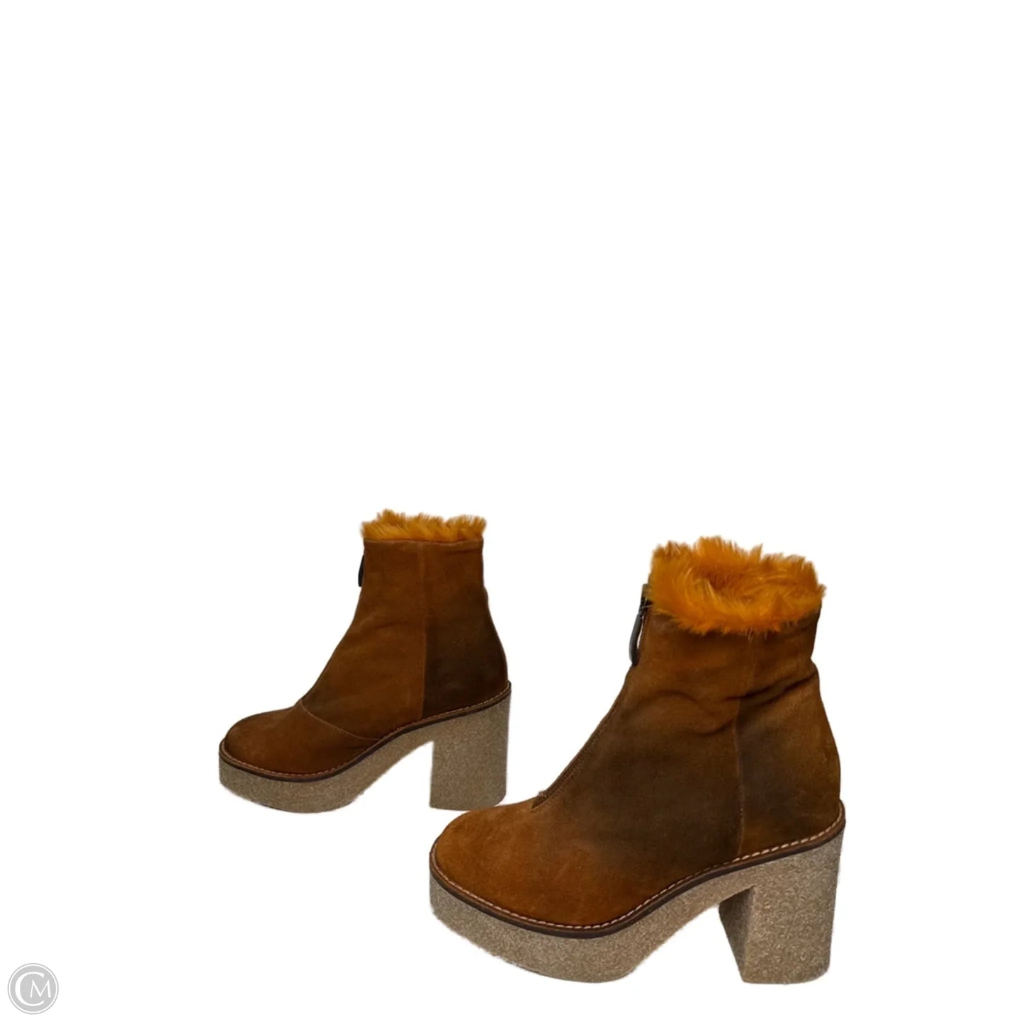 Boots Ankle Heels By MIISTA In Brown, Size: 6.5