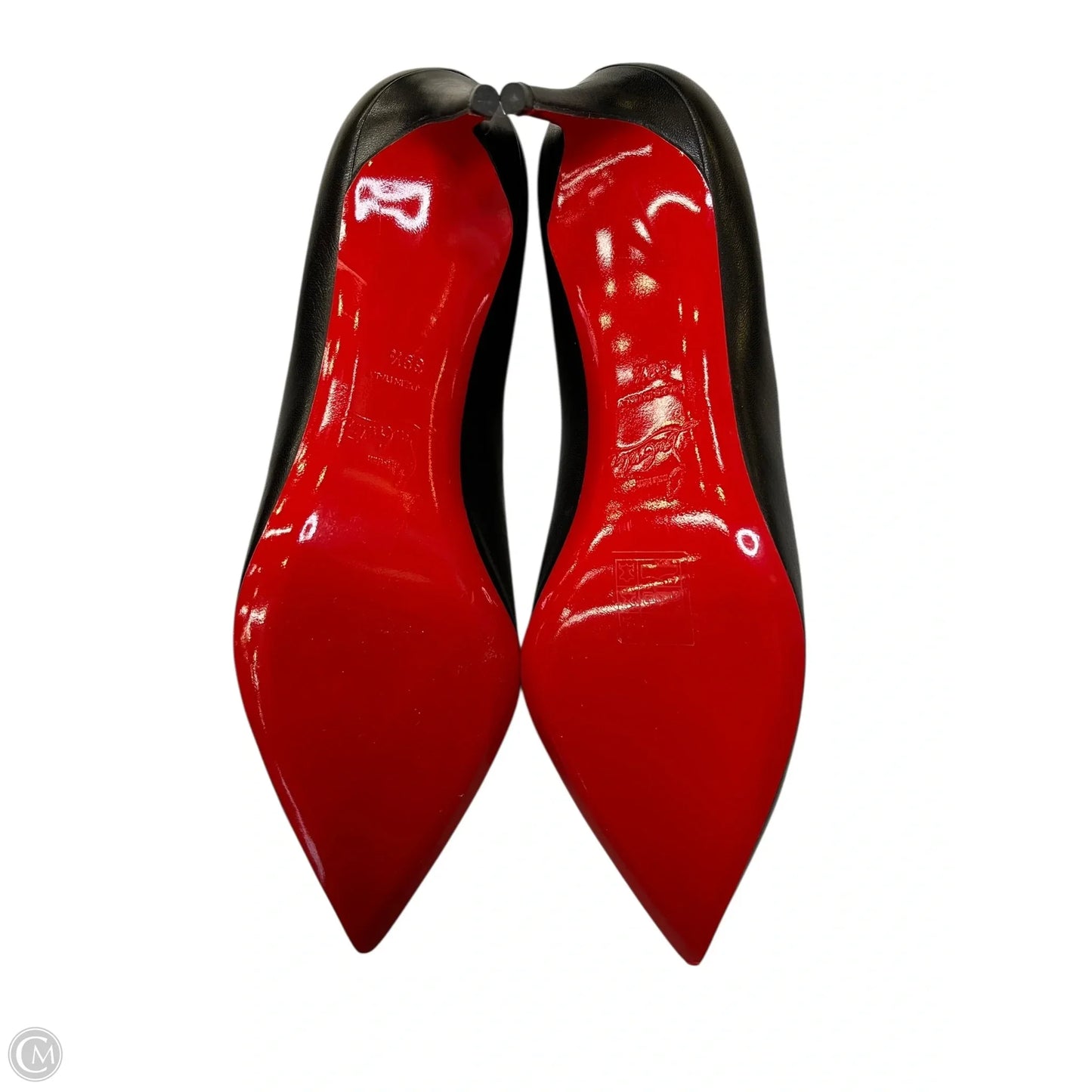 Shoes Luxury Designer By Christian Louboutin In Black, Size: 9.5