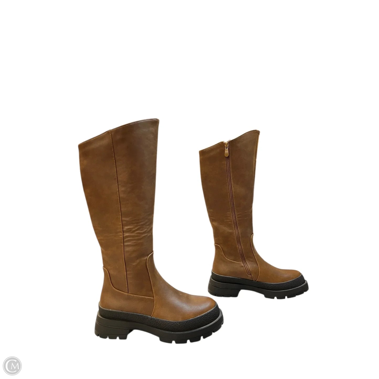 Boots Mid-calf Flats By Dream Pairs In Brown, Size: 5