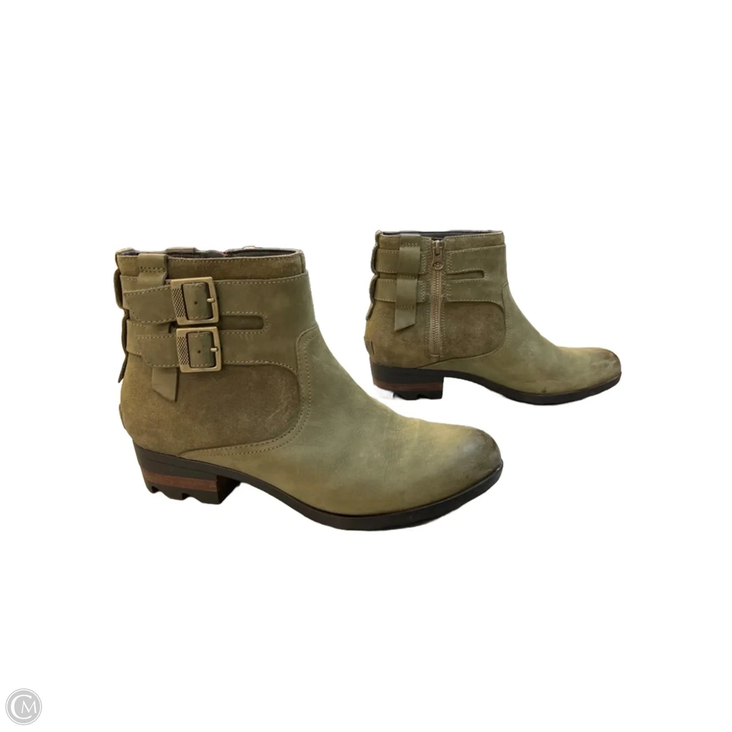 Boots Ankle Heels By Sorel In Green, Size: 9.5