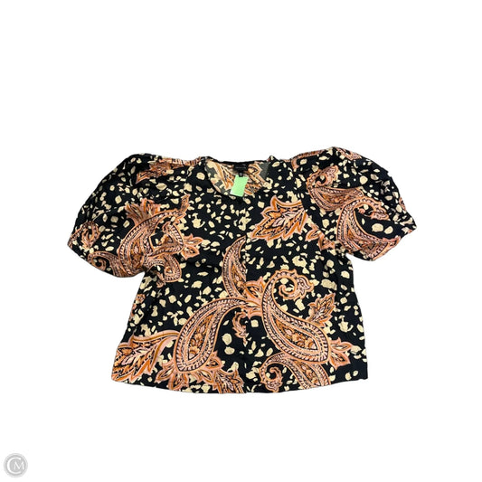 Blouse Short Sleeve By Who What Wear In Black, Size: Xxl