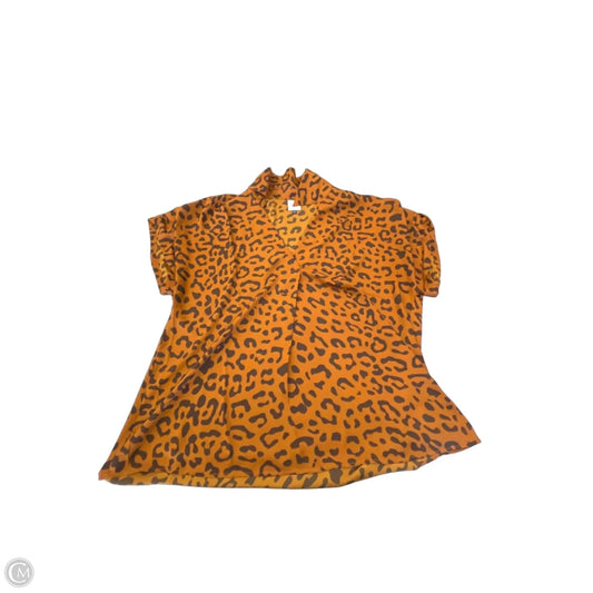 Blouse Short Sleeve By Cabi In Animal Print, Size: L