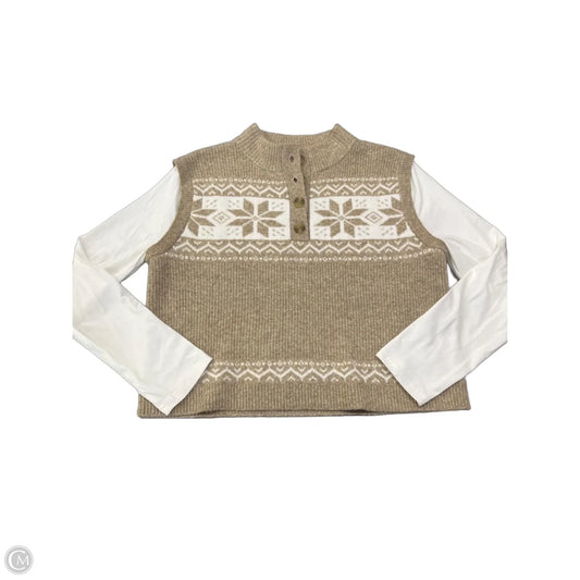 Sweater By Clothes Mentor In Brown, Size: L