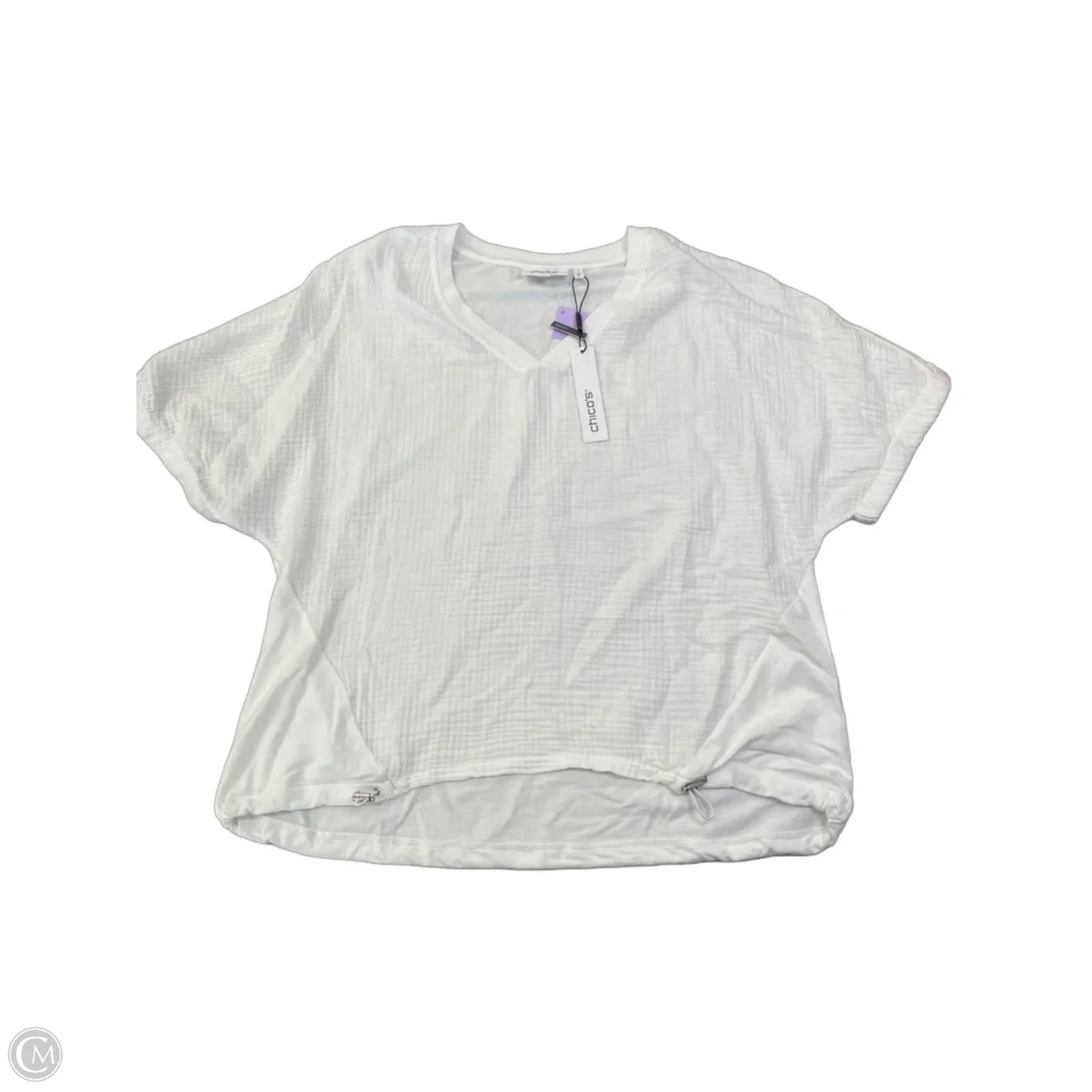 Blouse Short Sleeve By Chicos In White, Size: M