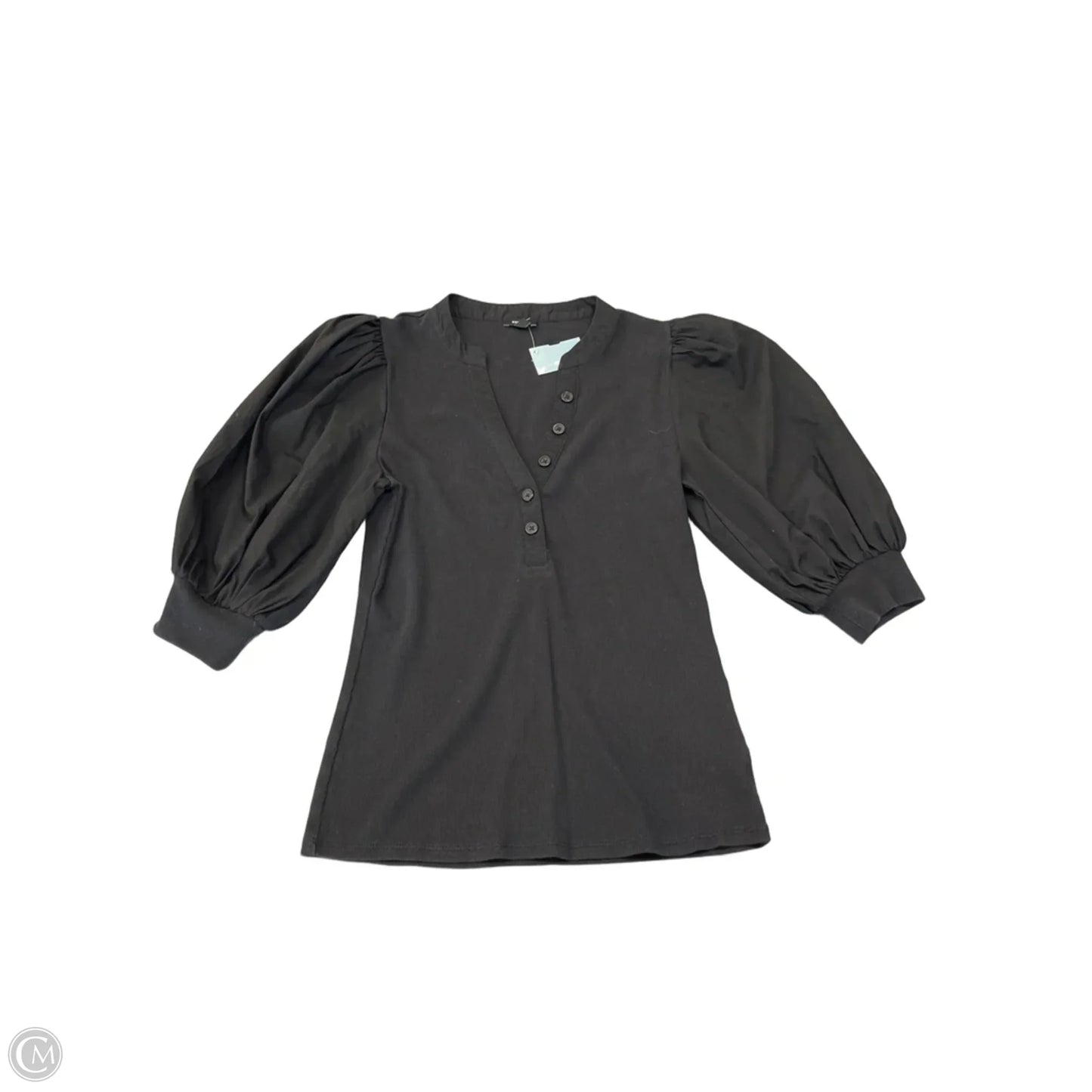 Blouse Short Sleeve By Express In Black, Size: S