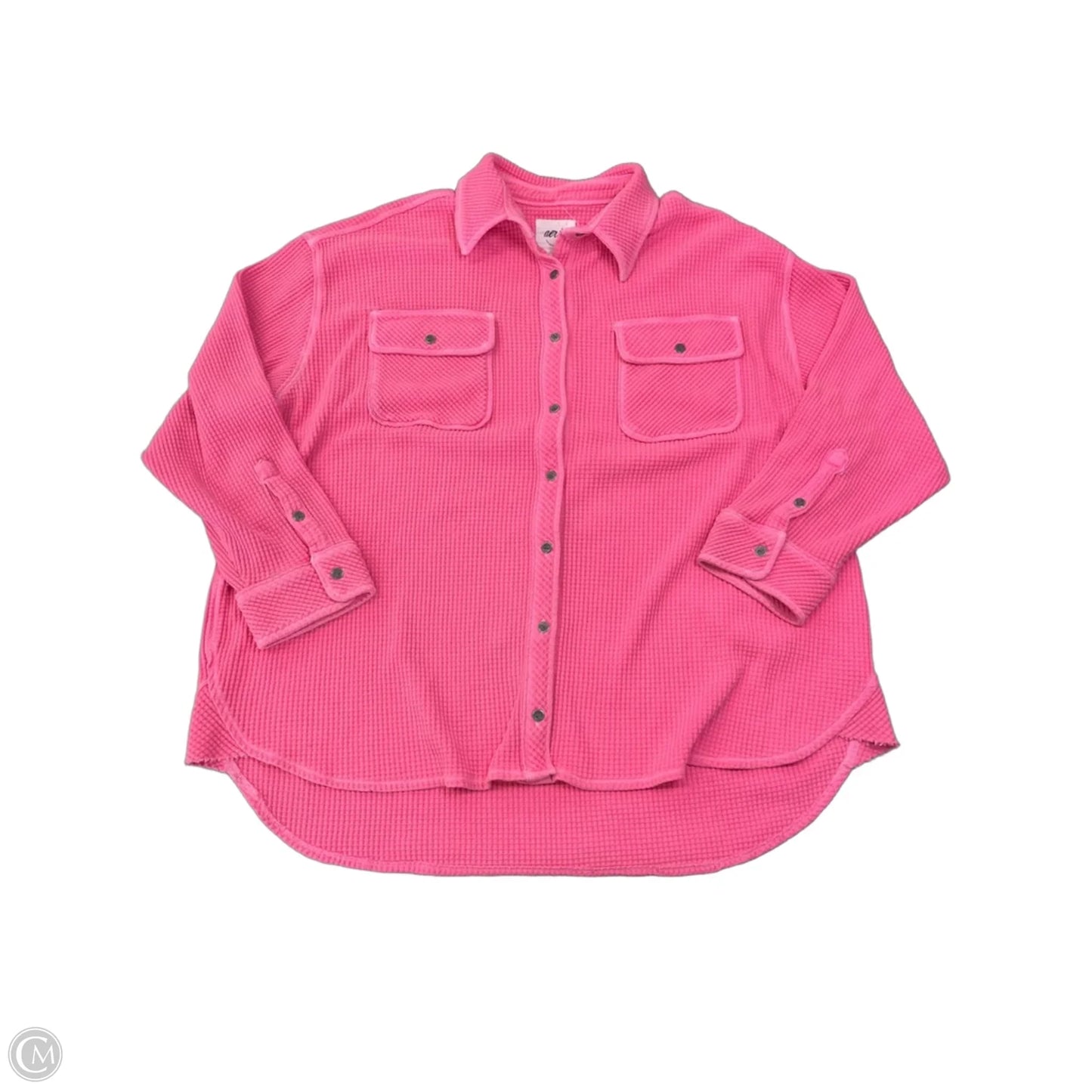 Top Long Sleeve By Aerie In Pink, Size: L