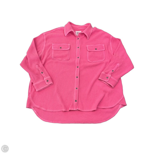 Top Long Sleeve By Aerie In Pink, Size: L