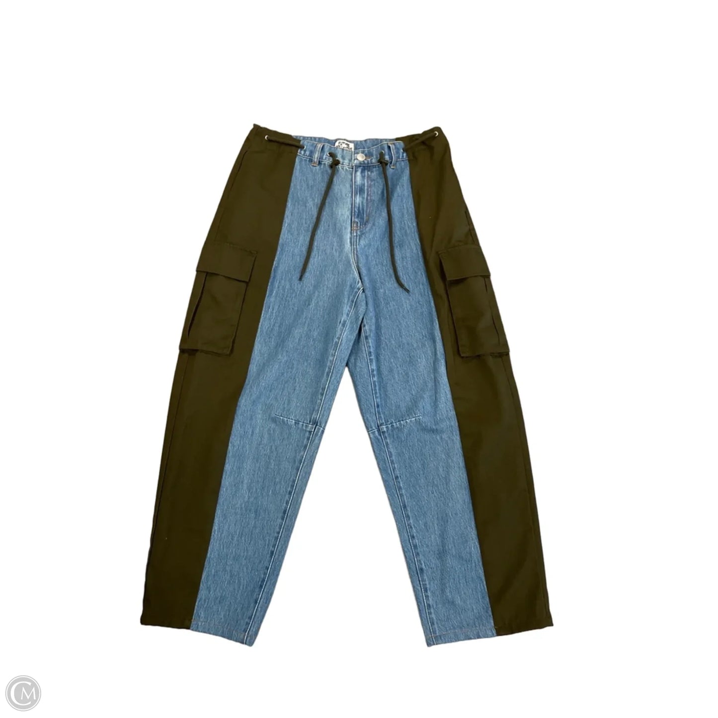 Jeans Wide Leg By Future Collective In Blue & Green, Size: 12