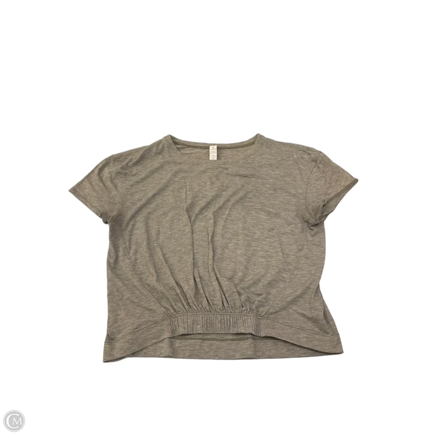 Athletic Top Short Sleeve By Lululemon In Grey, Size: Xs